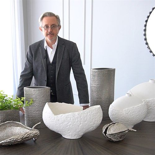 Asymmetrical Stipple Bowl-Matte White