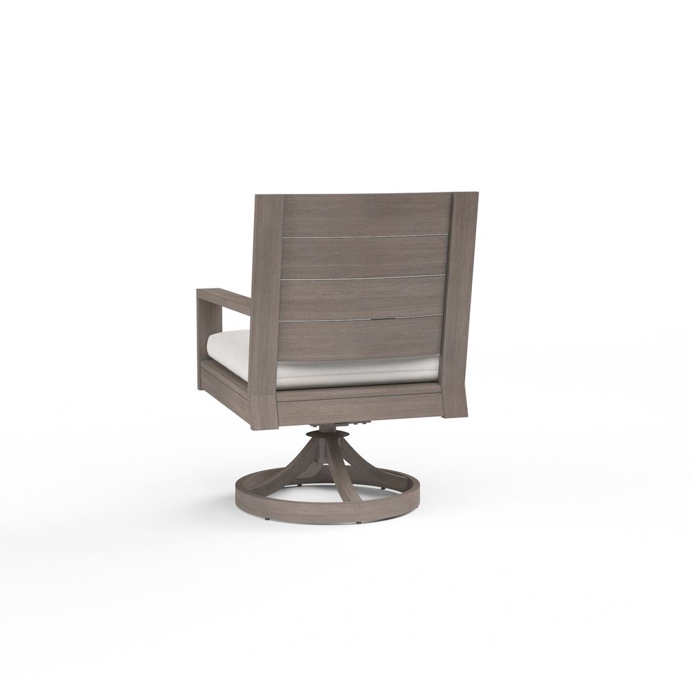 Outdoor Dining Chairs Laguna Swivel Dining Chair in Canvas Flax, No Welt
