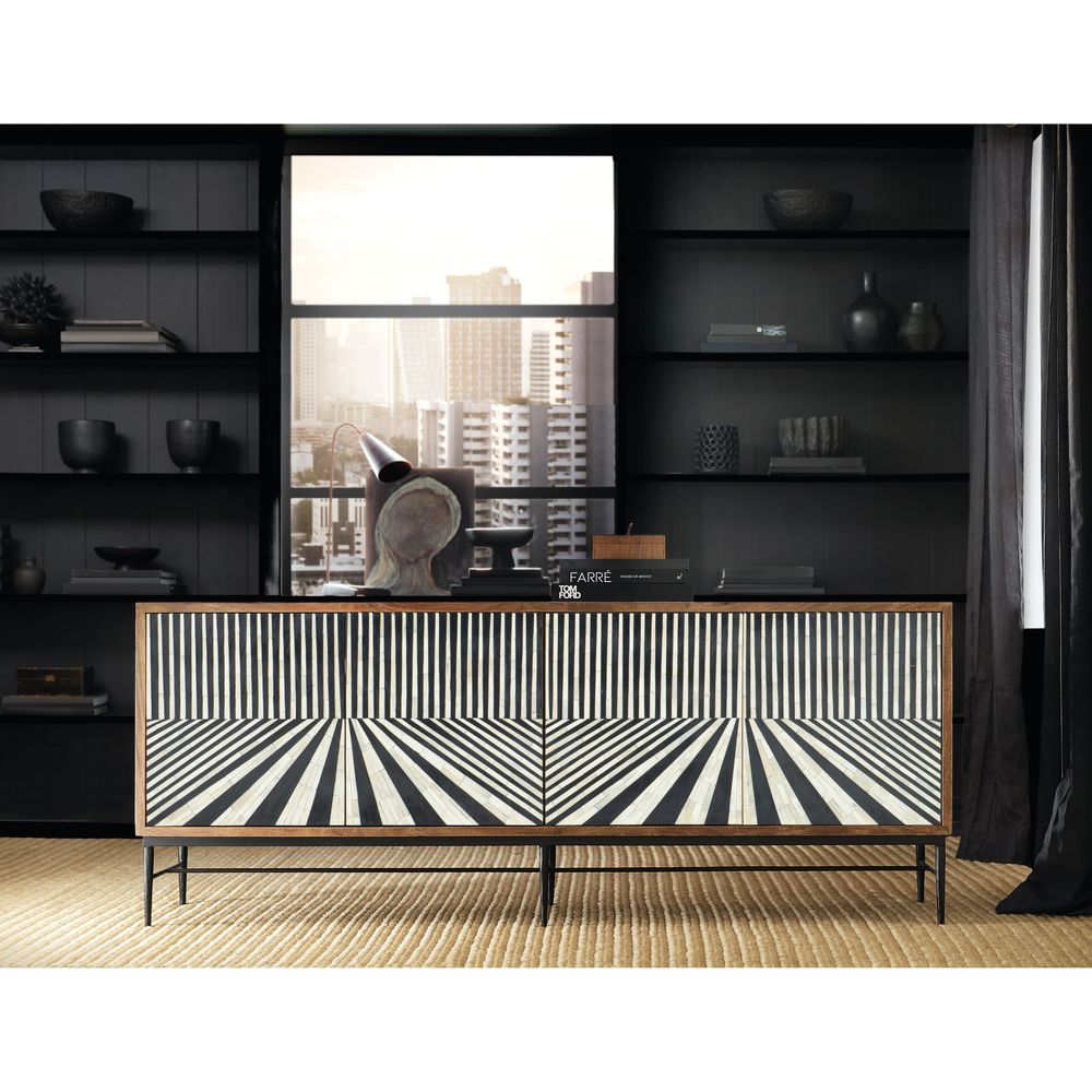 Sideboards & Credenzas Commerce & Market Linear Perspective Credenza - Medium Wood