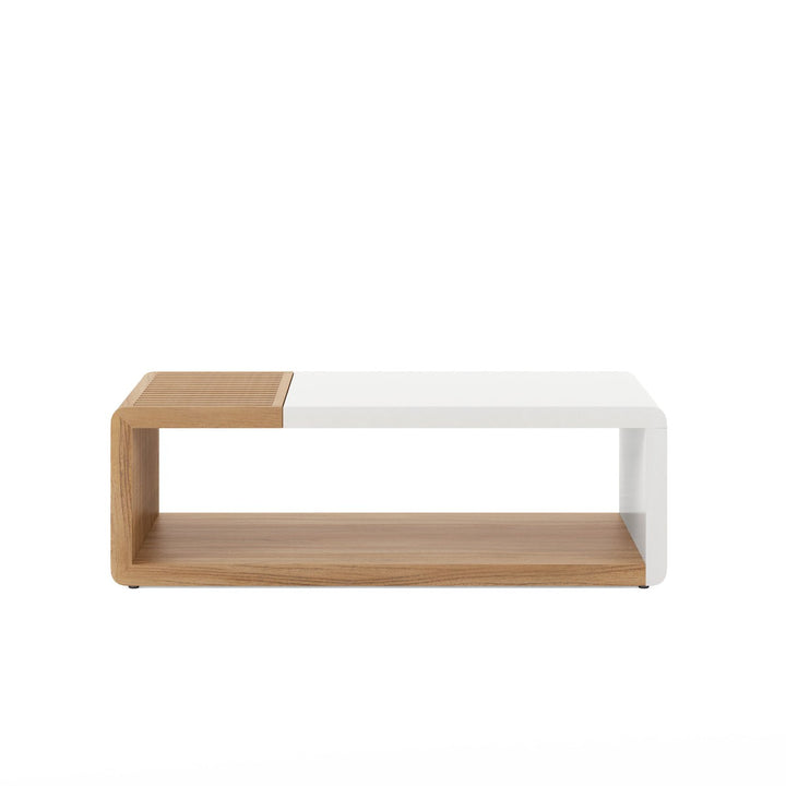 Portico Rectangular Cocktail Table - Brown, White