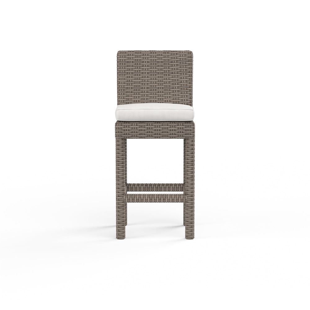 Outdoor Bar Stools Coronado Barstool in Canvas Flax w/ Self Welt