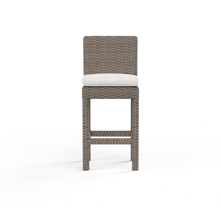 Outdoor Bar Stools Coronado Barstool in Canvas Flax w/ Self Welt