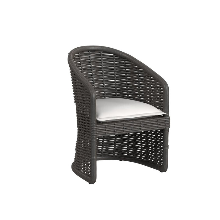 Outdoor Dining Chairs Cabo Dining Chair in Soothe Pearl w/ Flange Welt