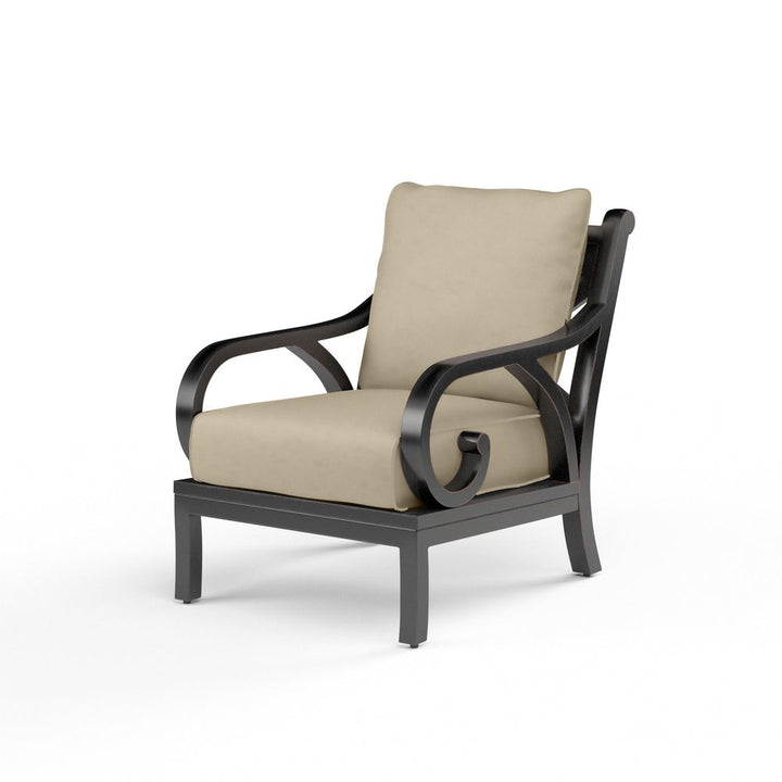 Outdoor Lounge Chairs Monterey Club Chair in Linen Stone w/ Selt Welt