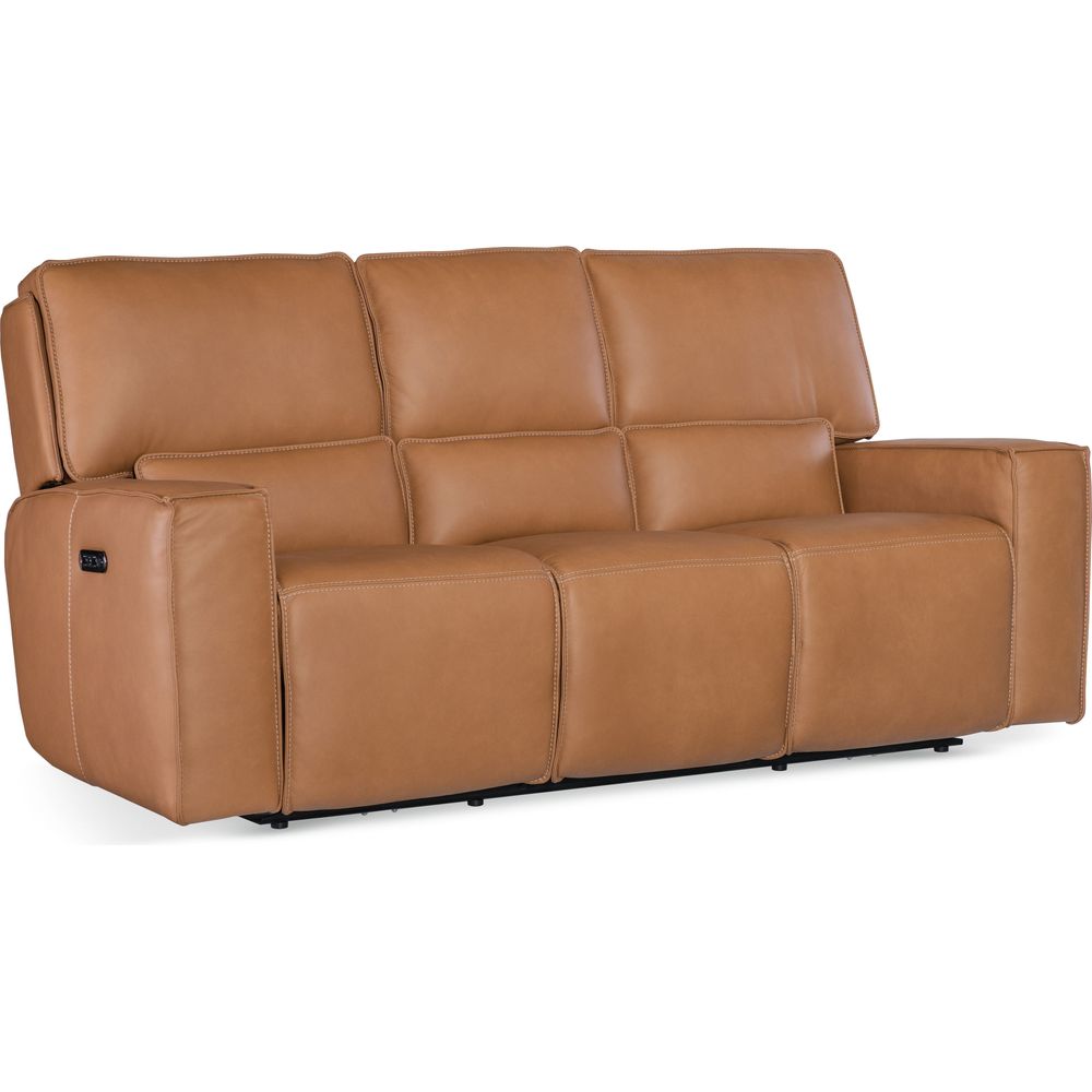 Sofas: Recliners Miles Zero Gravity Sofa with Power Recline Power Headrest - Brown