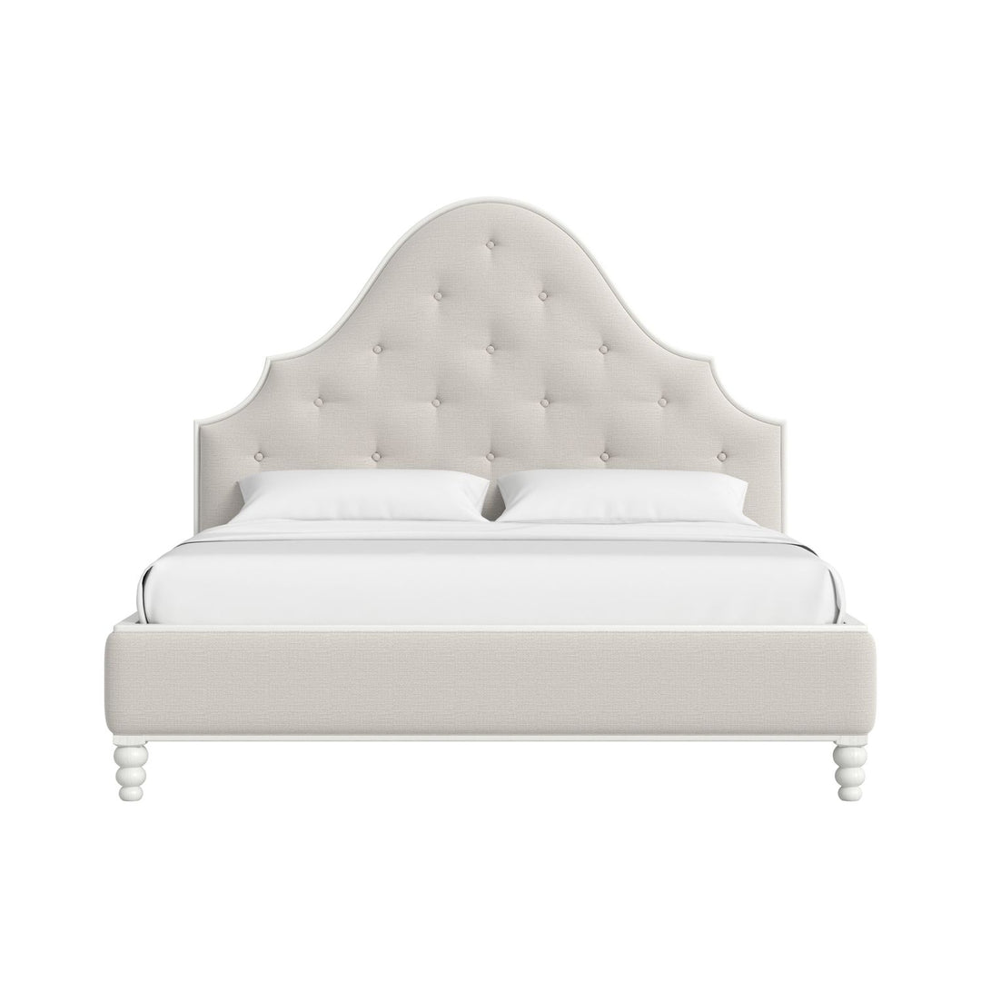 Haven Queen Upholstered Bed Warm White