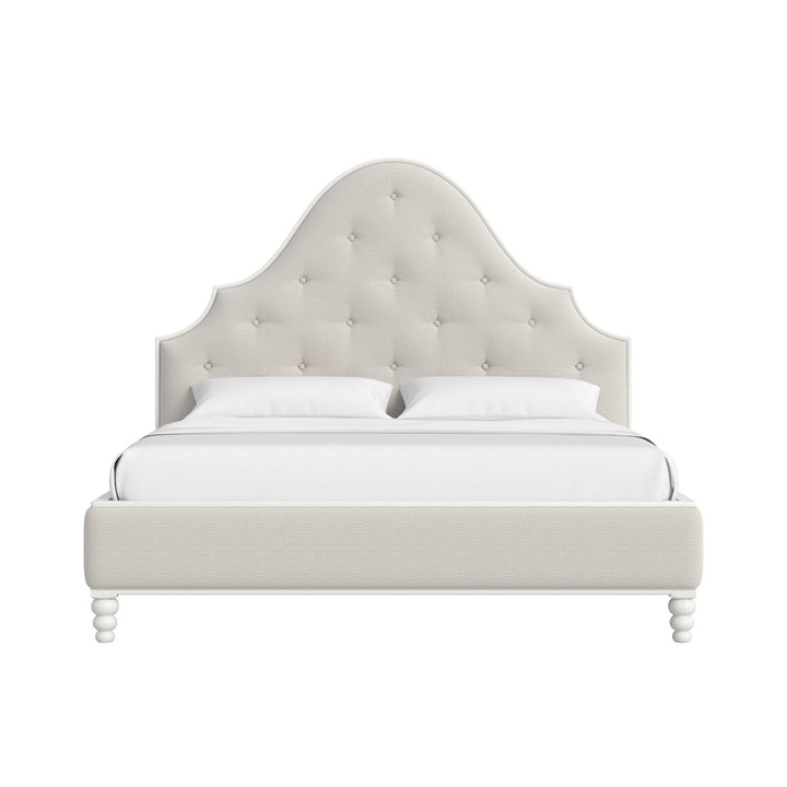 Haven Queen Upholstered Bed Warm White