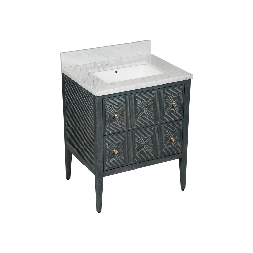 Santos 28" Vintage Navy Vanity with Rectangular Undermount Sink