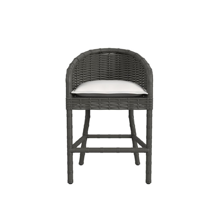 Outdoor Bar & Counter Stools Cabo Counter Stool in Soothe Pearl w/ Flange Welt