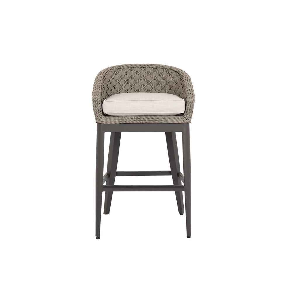 Outdoor Bar Stools Marbella Barstool in Echo Ash w/ Self Welt