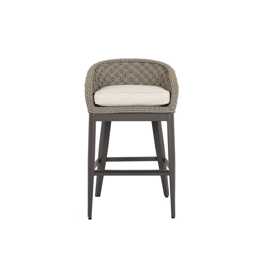 Outdoor Bar Stools Marbella Barstool in Echo Ash w/ Self Welt