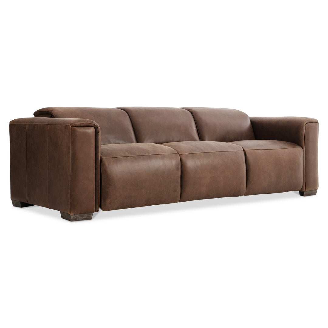 Billings Leather Power Motion Sofa Recliner