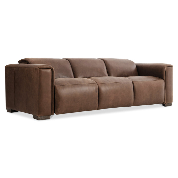 Billings Leather Power Motion Sofa Recliner