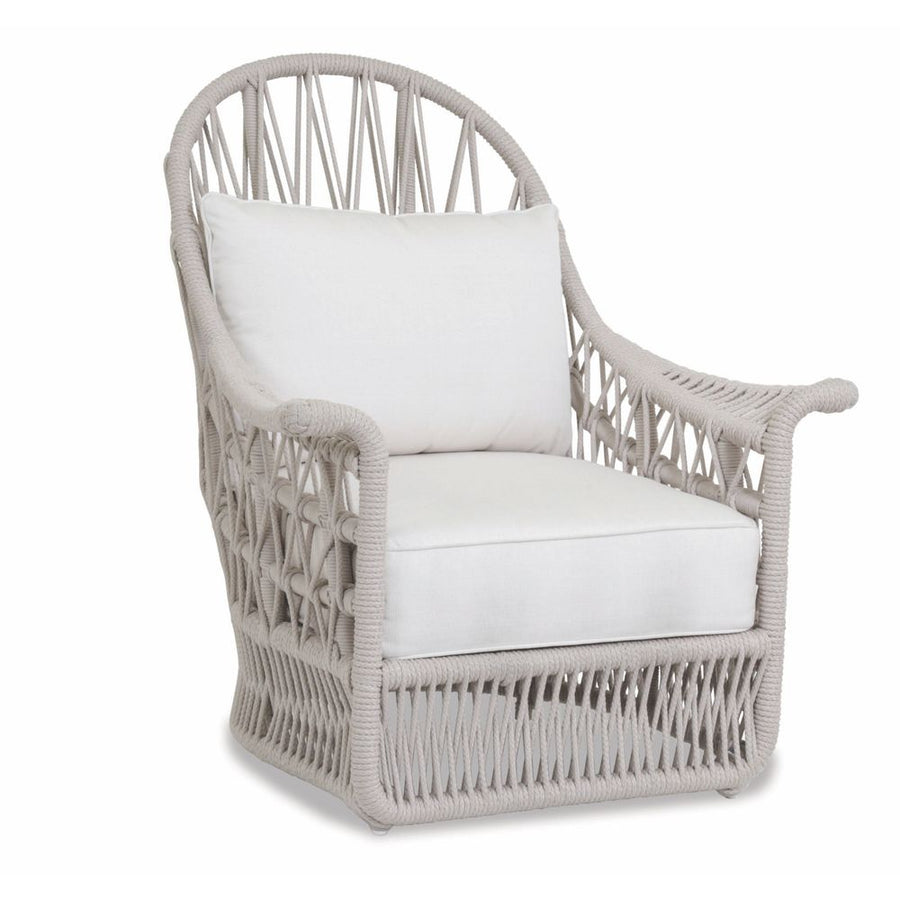 Outdoor Lounge Chairs Dana Rope Wing Chair in Linen Canvas w/ Self Welt