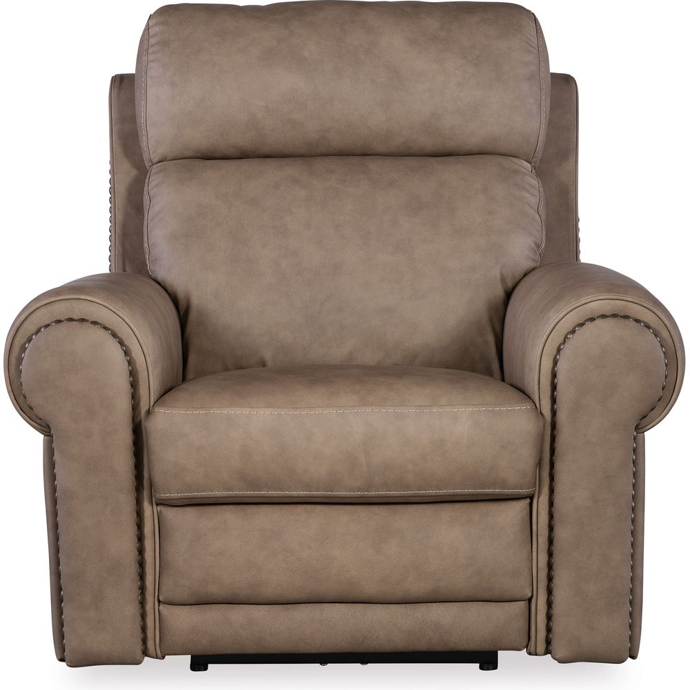 Lounge Chairs: Recliners Duncan Power Recliner with Power Headrest & Lumbar - Brown
