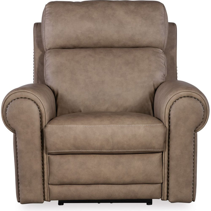 Lounge Chairs: Recliners Duncan Power Recliner with Power Headrest & Lumbar - Brown