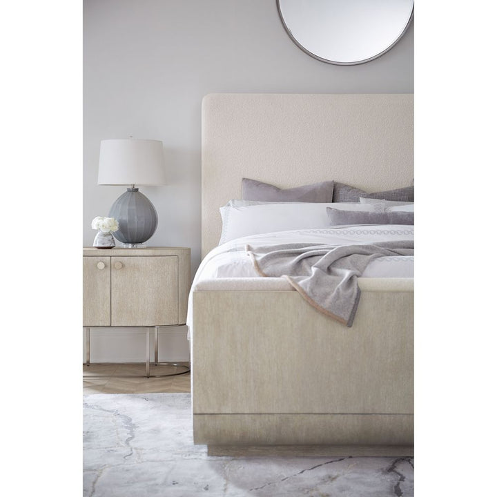 Pulse King Upholstered Panel Bed - Light Wood