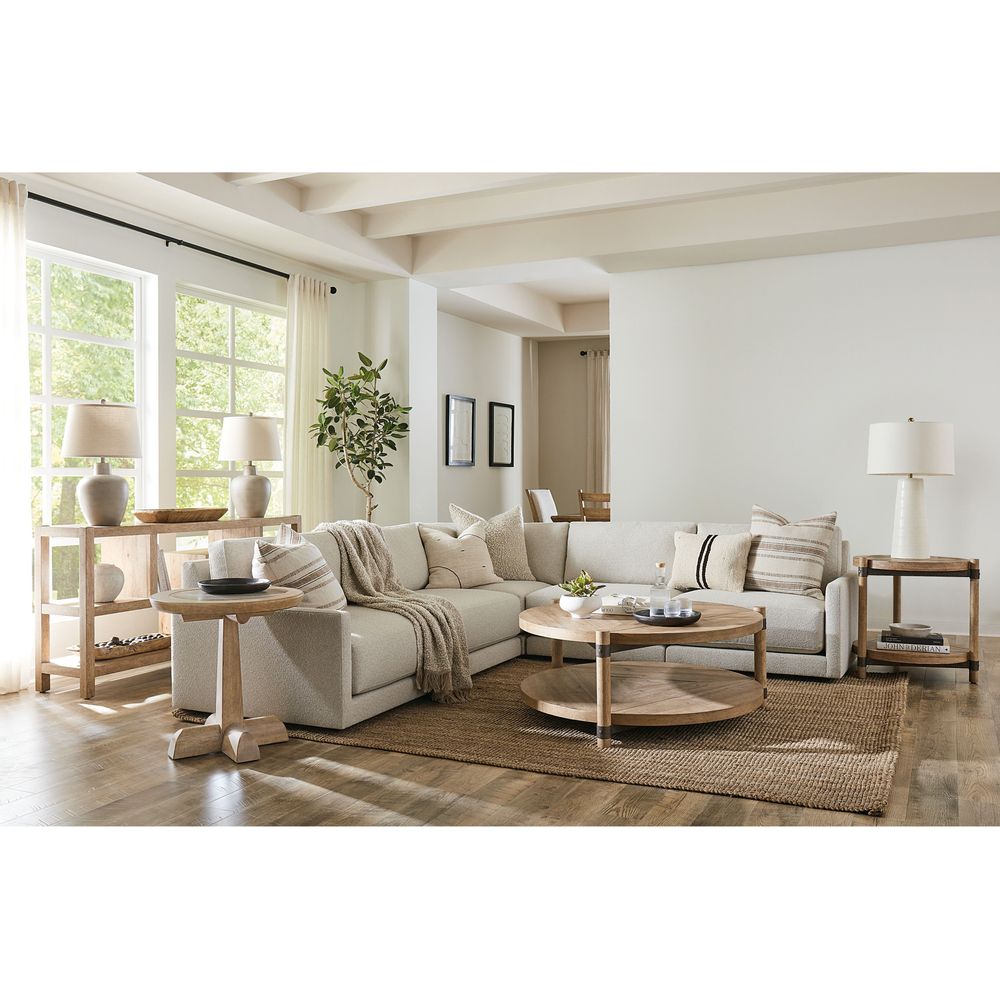 Side Tables Vineyard Row Round Pedestal End Table - Light Wood