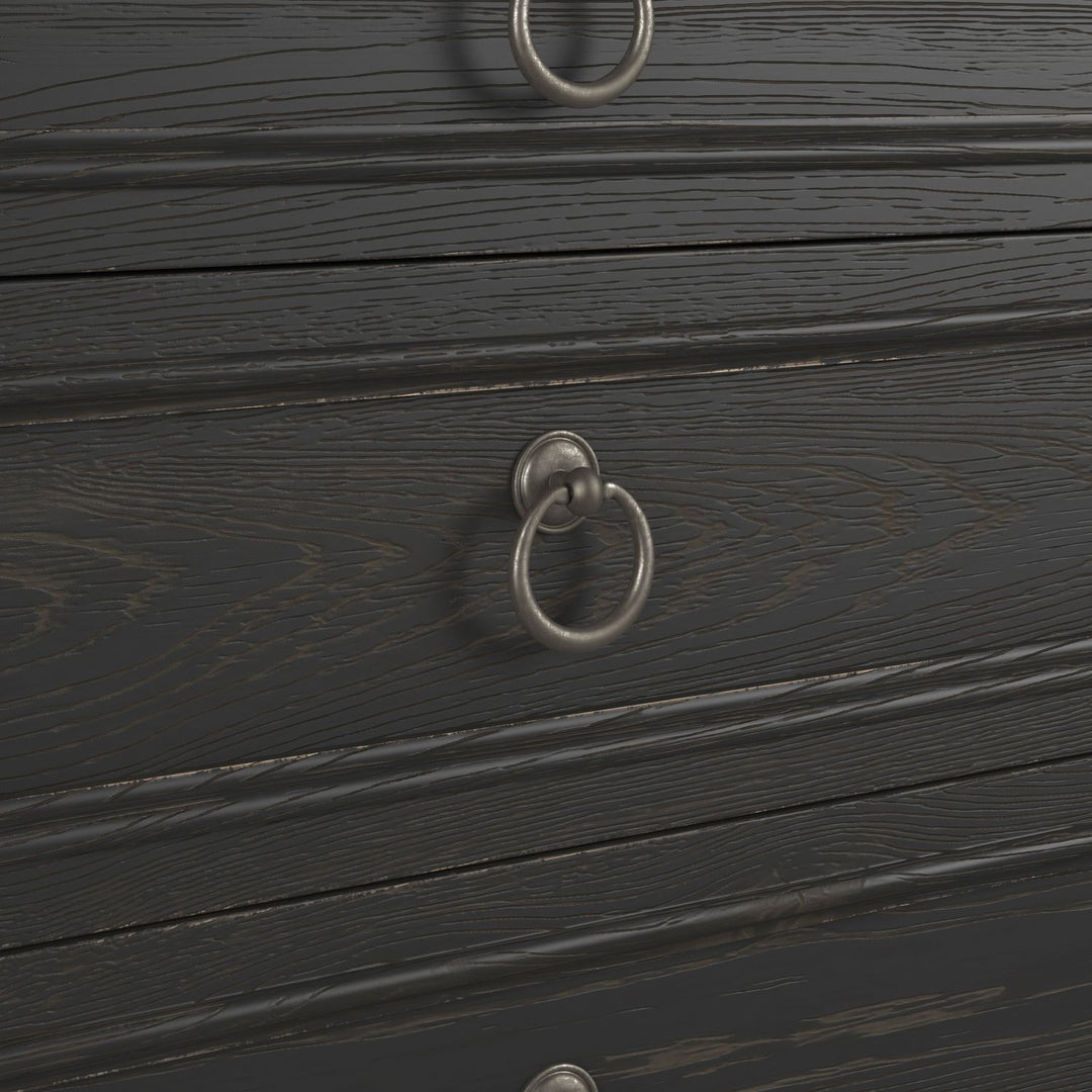 Atrium 3 Drawer Nightstand — hand rubbed black with undertones of brown
