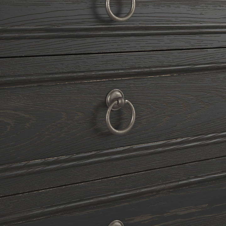 Atrium 3 Drawer Nightstand — hand rubbed black with undertones of brown