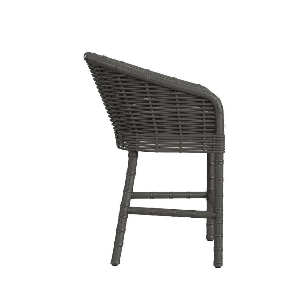 Outdoor Bar & Counter Stools Cabo Counter Stool in Soothe Pearl w/ Flange Welt