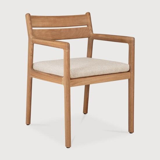 Jack Outdoor Dining Chair - Natural, With armrest view