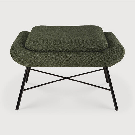 Barrow Footstool - Pine Green fabric view