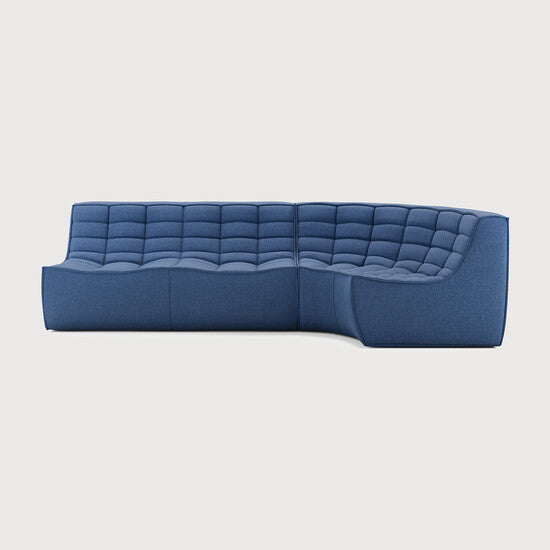 N701 Modular Sofa Set - 2-Seater, Corner - Blue - standard upholstery, 90° round corner, Right view