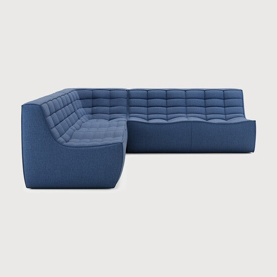 N701 Modular Sofa Set - 2-Seater, Corner & 2-Seater - Blue - standard upholstery, 90° square corner, Left view