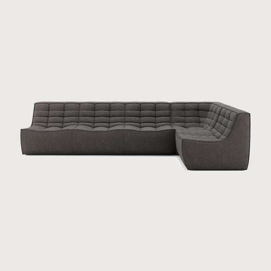 N701 Modular Sofa Set - 1-Seater, Corner & 3-Seater - Dark Grey - standard upholstery, 90° square corner, Right view