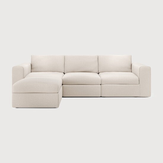 Mellow Modular Sofa Set - Center & End Seats With Footstool - Left view