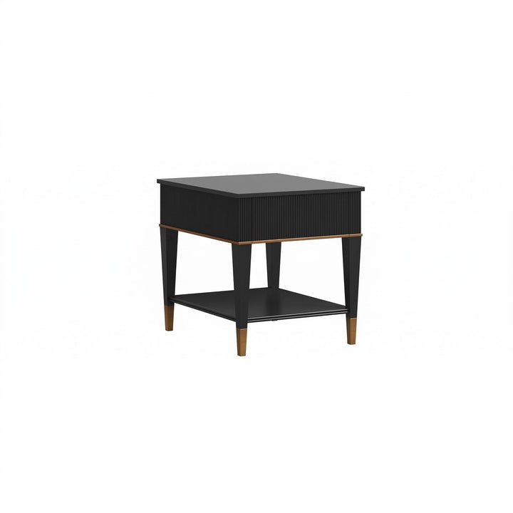 Boulevard Drawer End Table — Raven Black