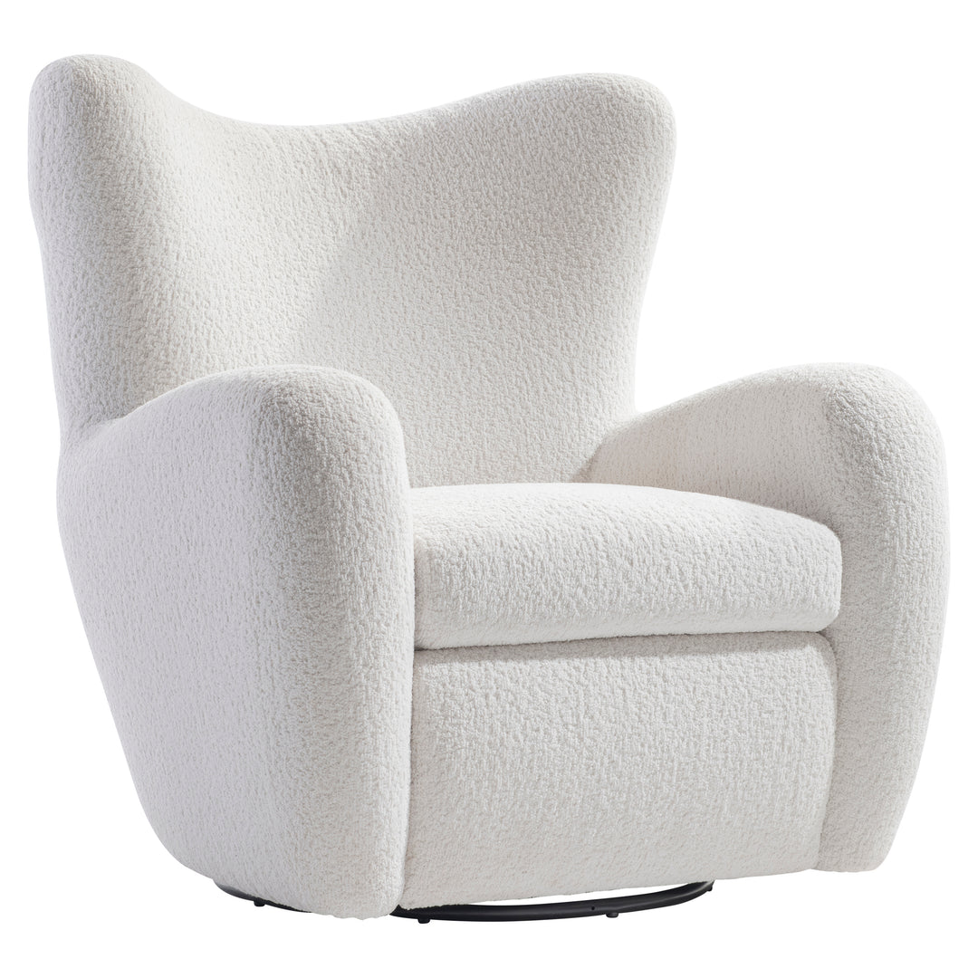 Silvi Fabric Swivel Chair, White