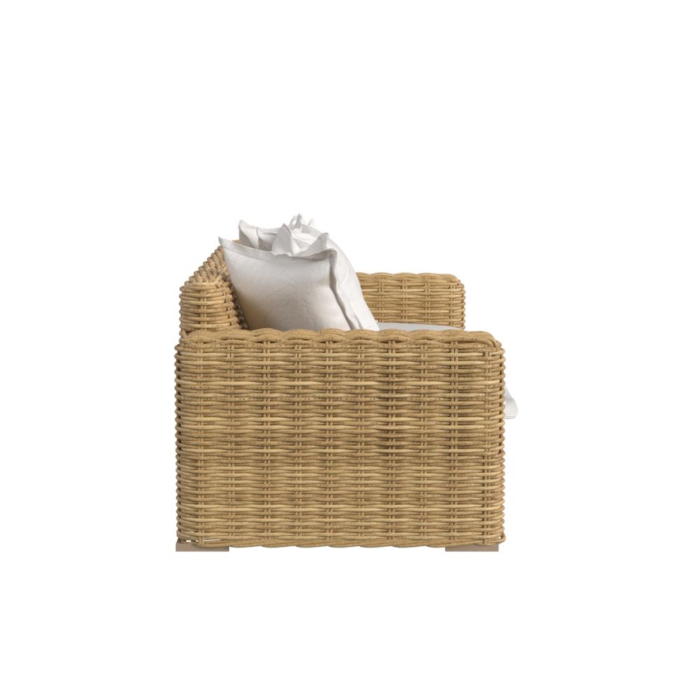 Outdoor Sofas and Sectionals Playa Loveseat in Soothe Pearl w/ Flange Welt