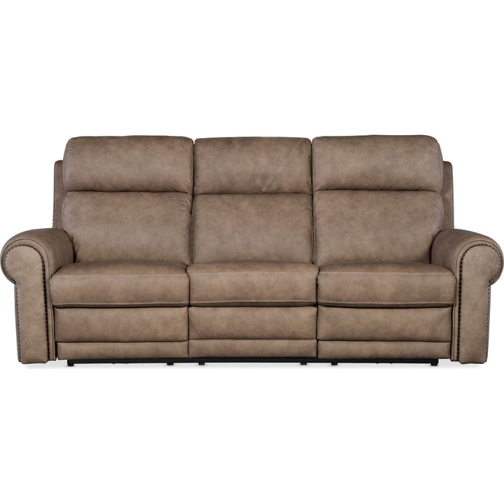 Summit Power Sofa with Power Headrest & Lumbar - Brown