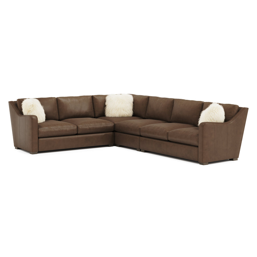 Ventura Leather 4-Piece Sectional