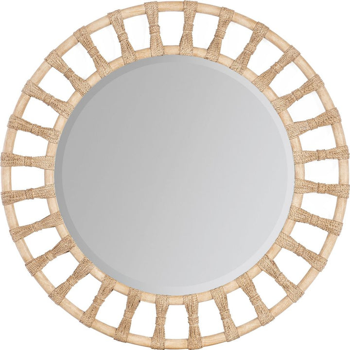 Wall Mirrors Retreat Pole Rattan Accent Mirror - Light Wood
