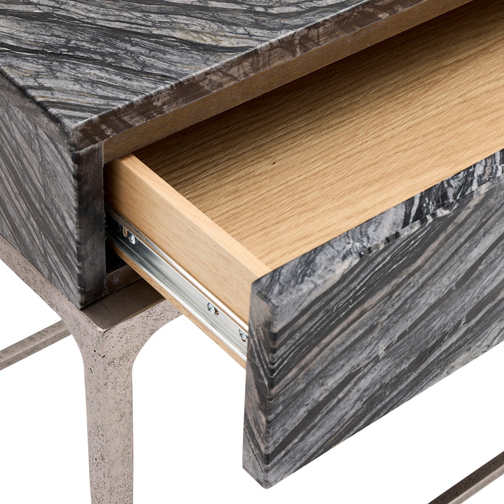 Linea Black Marble Nightstand