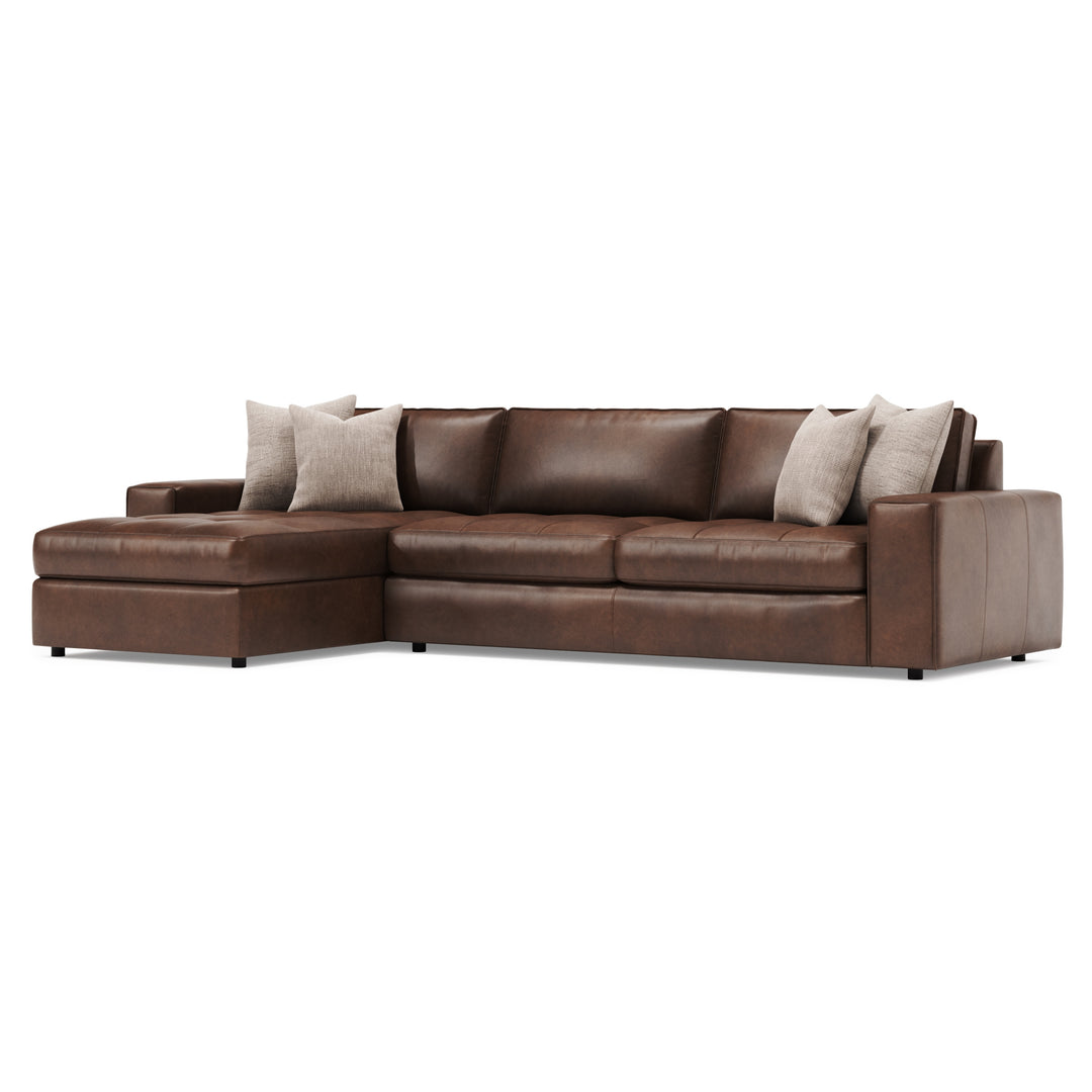 Nest 2-Piece Left Facing Leather Sectional