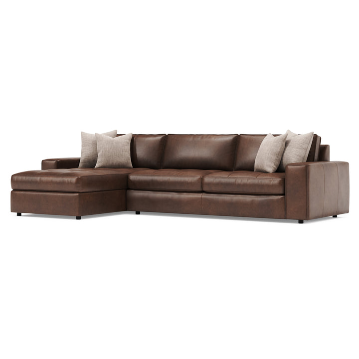 Nest 2-Piece Left Facing Leather Sectional