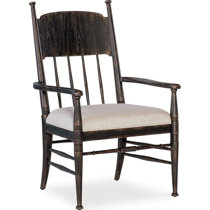 Dining Chairs Americana Upholstered Seat Arm Chair - Dark Wood