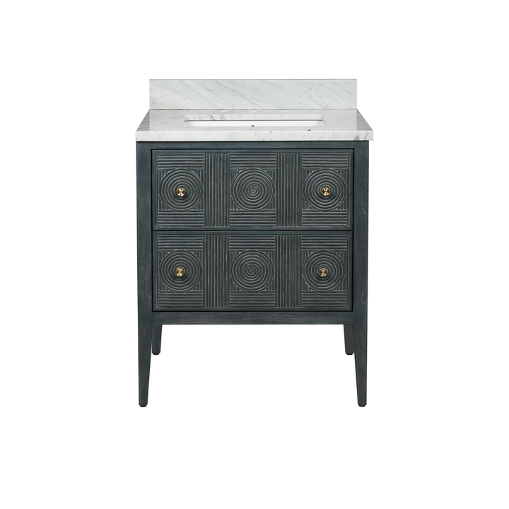 Vanities Santos 28" Vintage Navy Vanity with Rectangular Undermount Sink