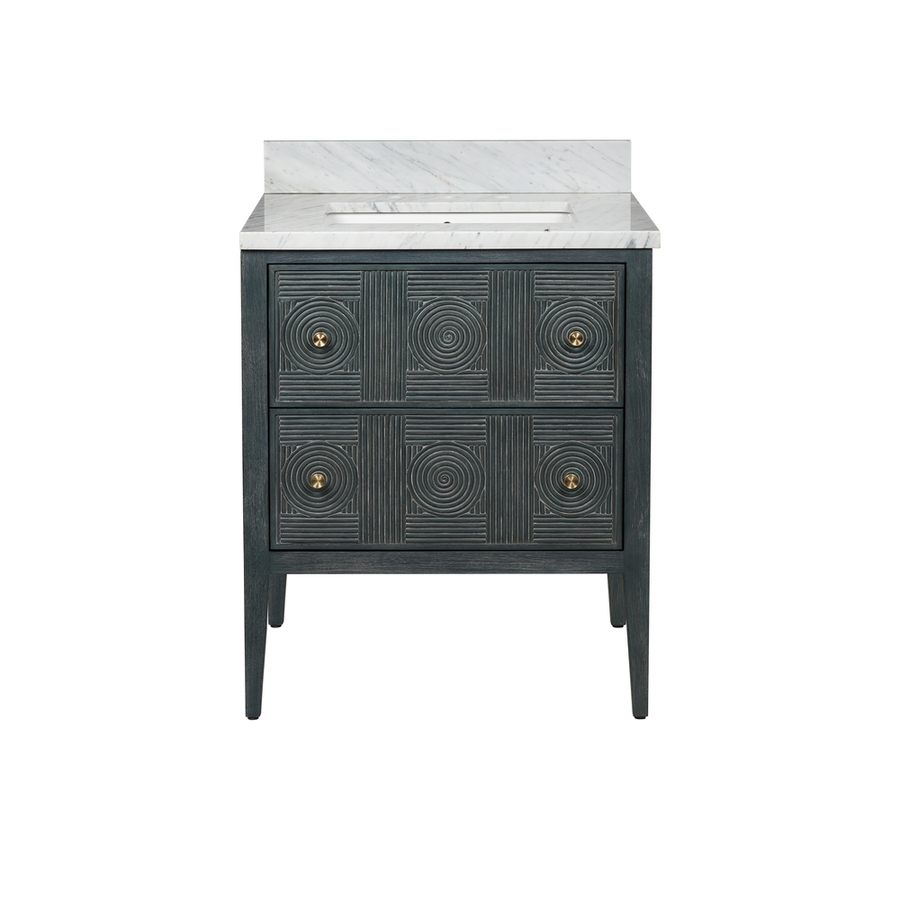 Vanities Santos 28" Vintage Navy Vanity with Rectangular Undermount Sink