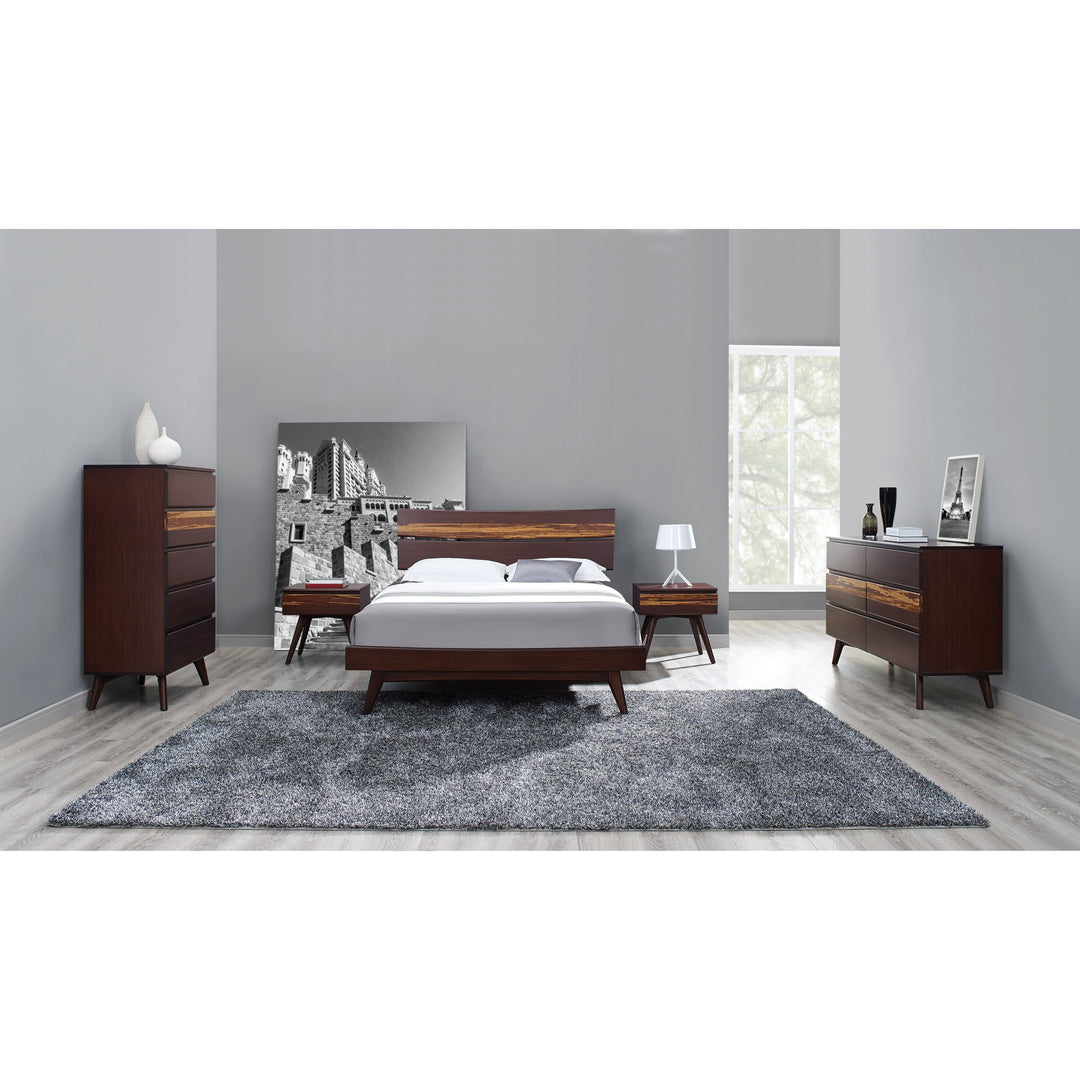 Azara California King Platform Bed - Sable