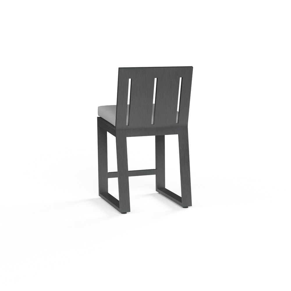 Outdoor Bar Stools Redondo Barstool in Cast Silver, No Welt