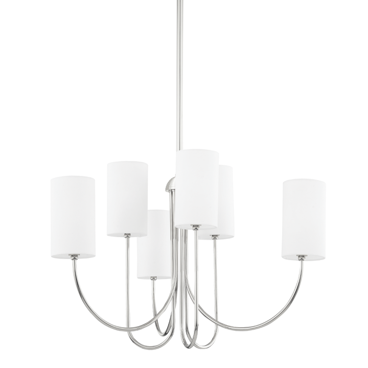 Harlem 6 Light Chandelier-Hudson Valley-HVL-6828-PN-ChandeliersPolished Nickel-3-France and Son