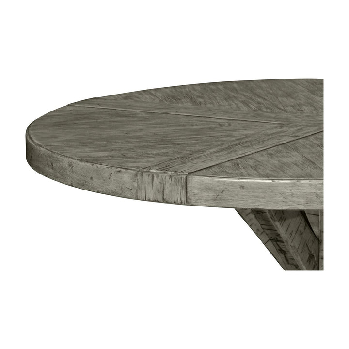 Circular Dining Table-Jonathan Charles-JCHARLES-491086-48D-CFW-Dining TablesCountry Walnut-48" Without Inbuilt Lazy Susan-3-France and Son