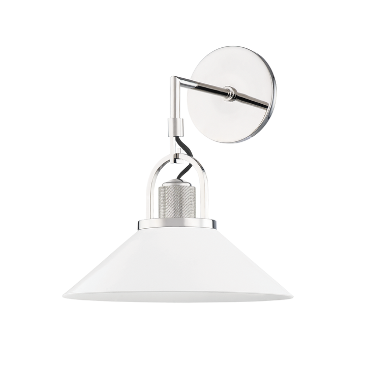 Syosset 1 light Wall Scone-Hudson Valley-HVL-2601-PN/WH-Wall LightingPolished Nickel/White-4-France and Son
