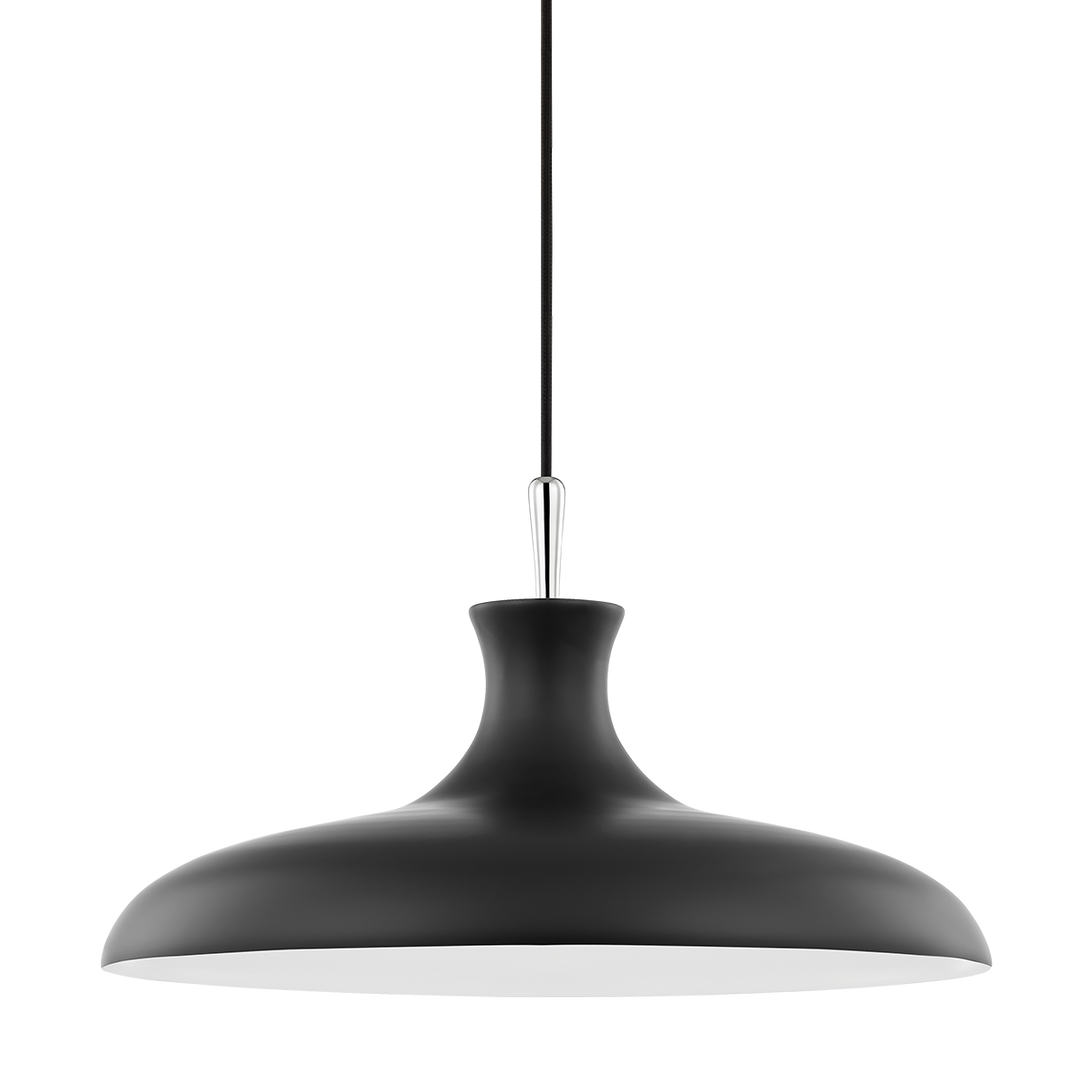 Cassidy 1 Light Large Pendant-Mitzi-HVL-H421701L-PN/BK-PendantsPolished Nickel / Black-2-France and Son