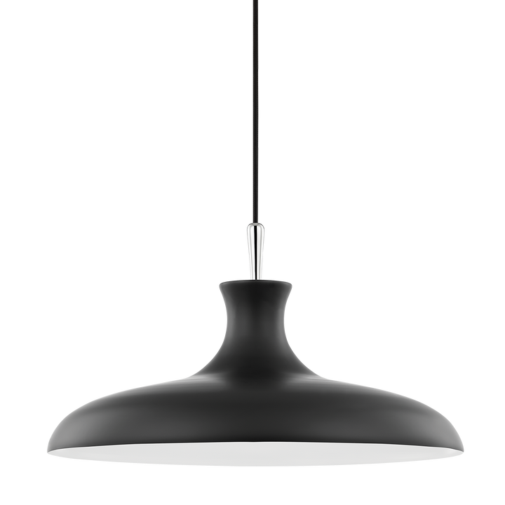 Cassidy 1 Light Large Pendant-Mitzi-HVL-H421701L-PN/BK-PendantsPolished Nickel / Black-2-France and Son